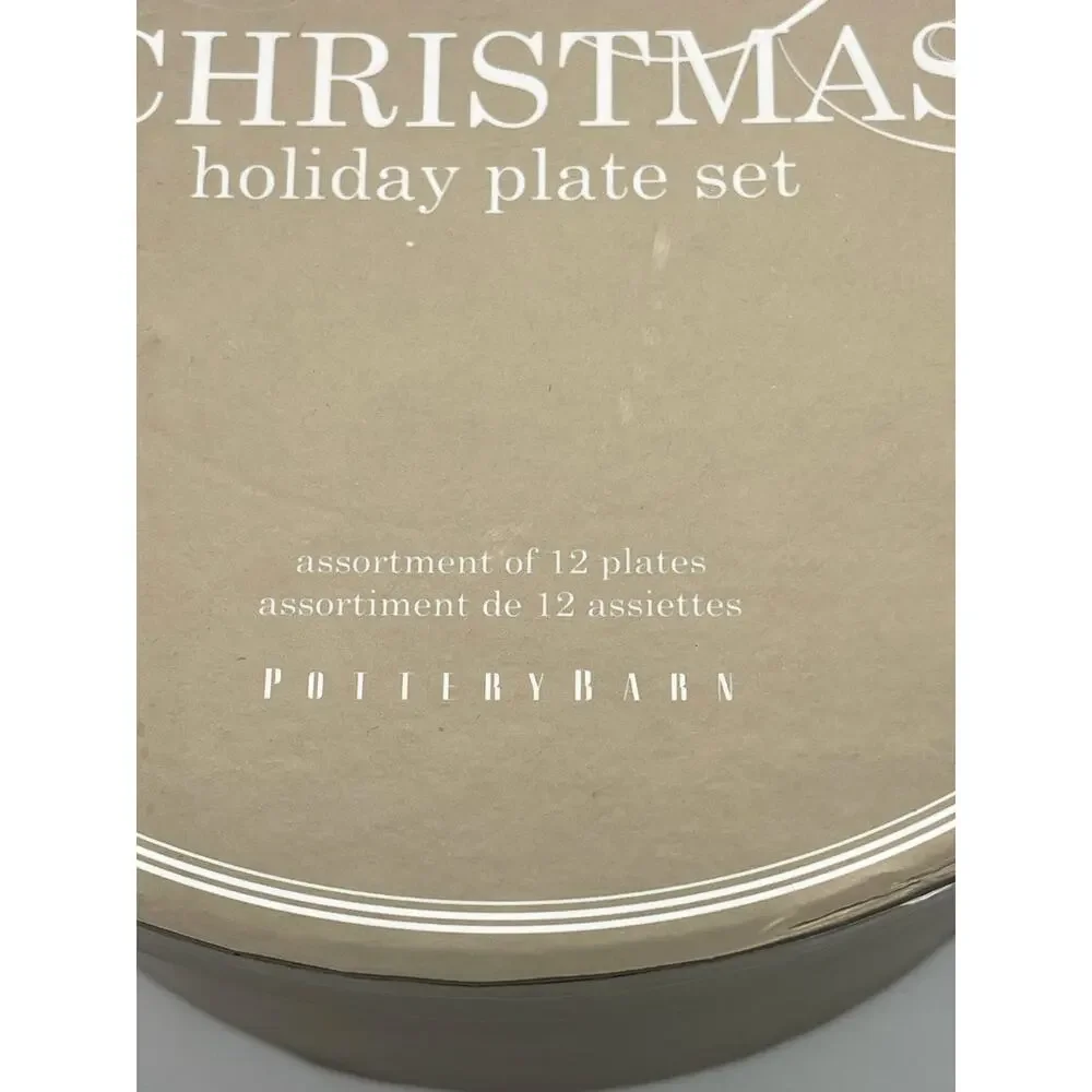 Pottery Barn 12 Days of Christmas Holiday Plate Set in Box 12 Plates 7.25